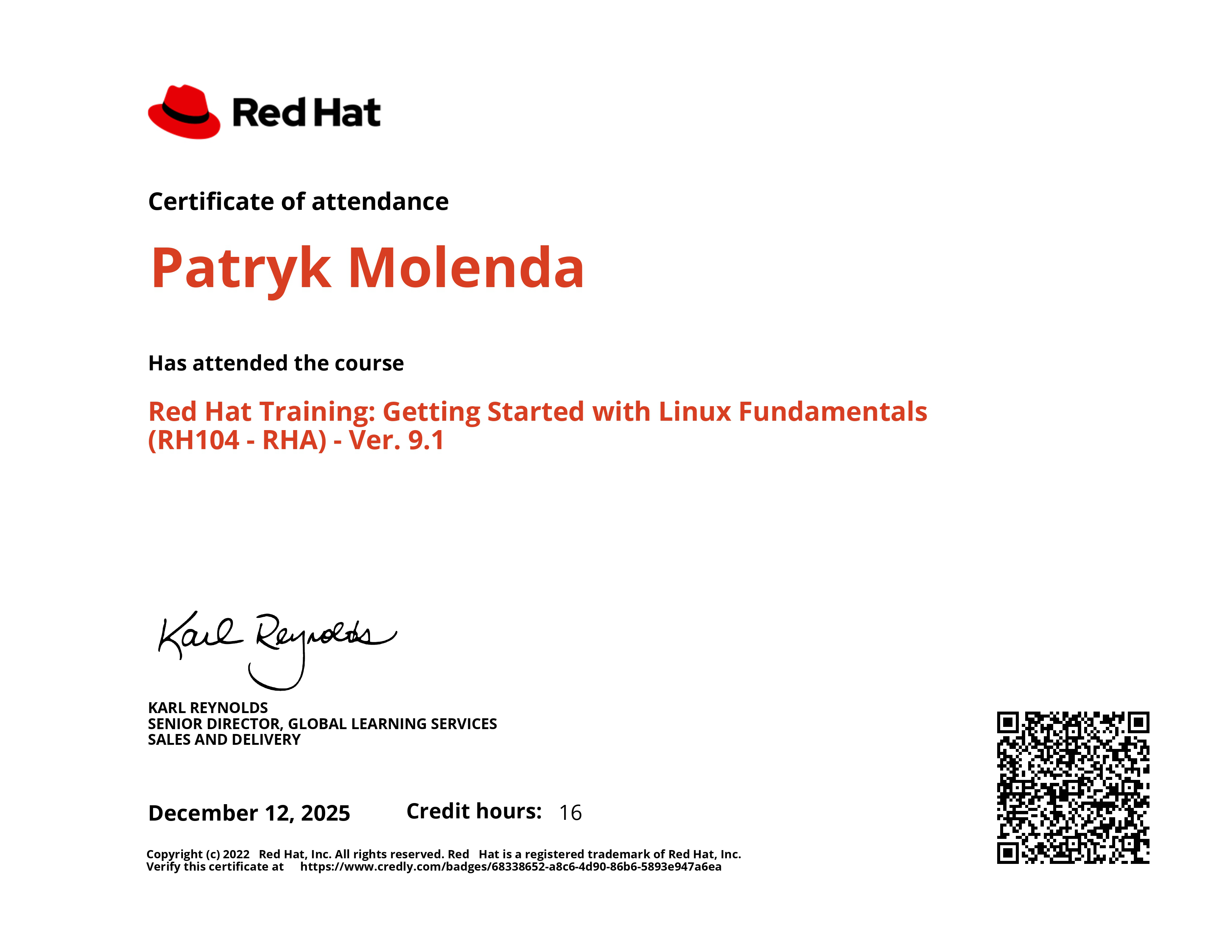 Red Hat Training: Getting Started with Linux Fundamentals (RH104 - RHA) - Ver. 9.1